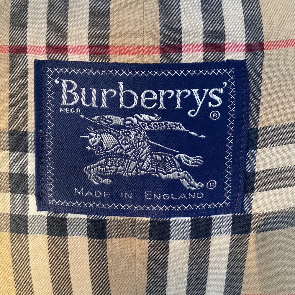 BURBERRY VINTAGE HERITAGE LONG LOGO CHECK GABARDINE TRENCH COAT